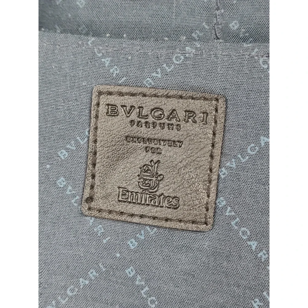 Bvlgari Perfume For Emirates Hanging Travel Cosmetic Toiletry Bag Gray Zipper